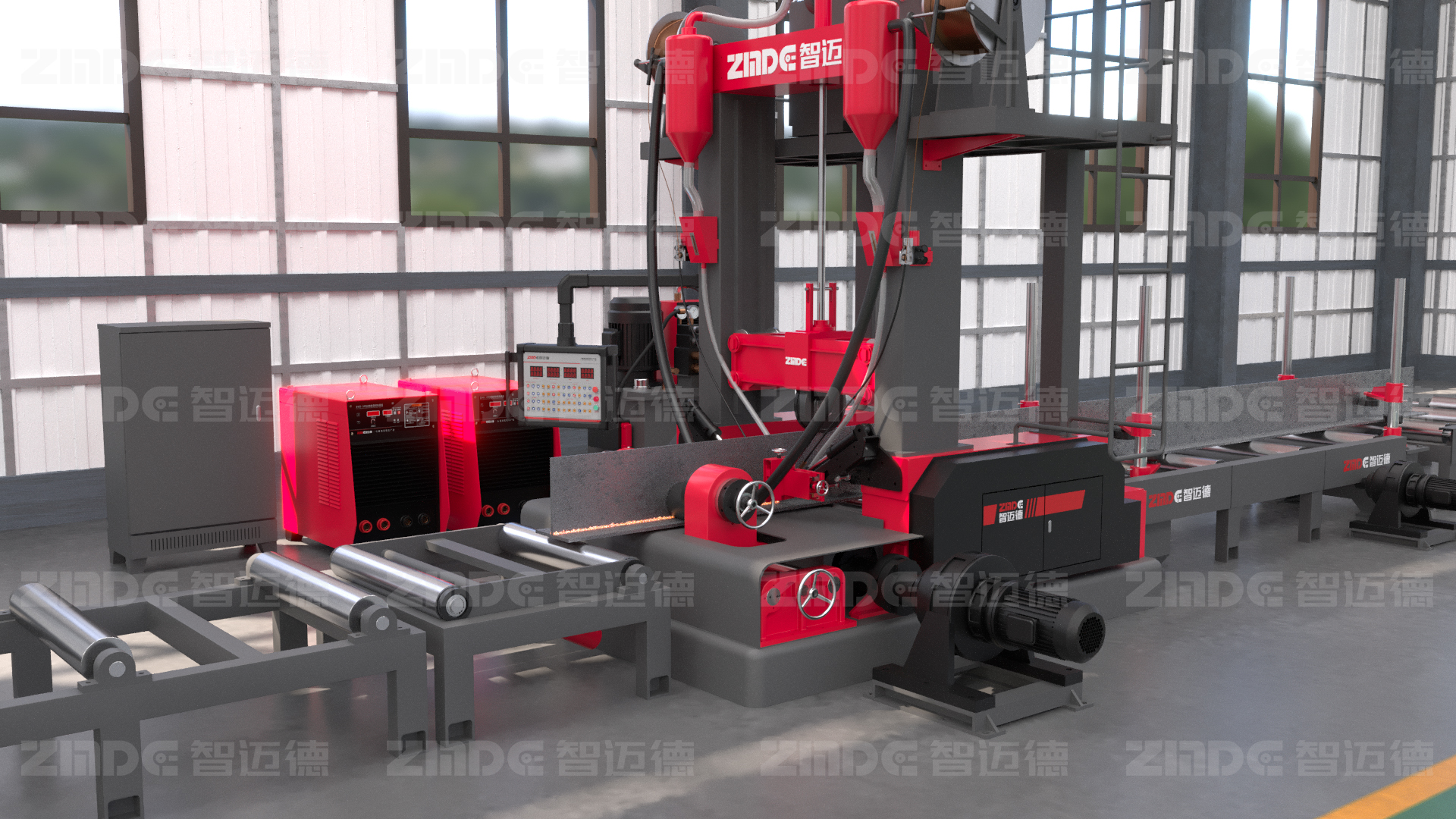 組立、焊接、矯正“三位一體”，這臺設(shè)備讓鋼構(gòu)生產(chǎn)提質(zhì)增效